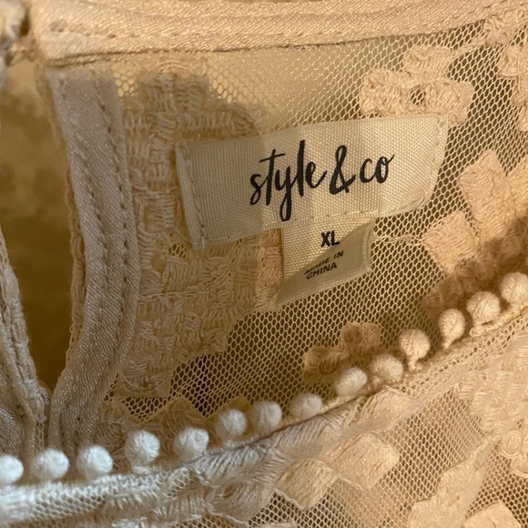 Style & co sleeveless Cream dress XL - Picture 4 of 8